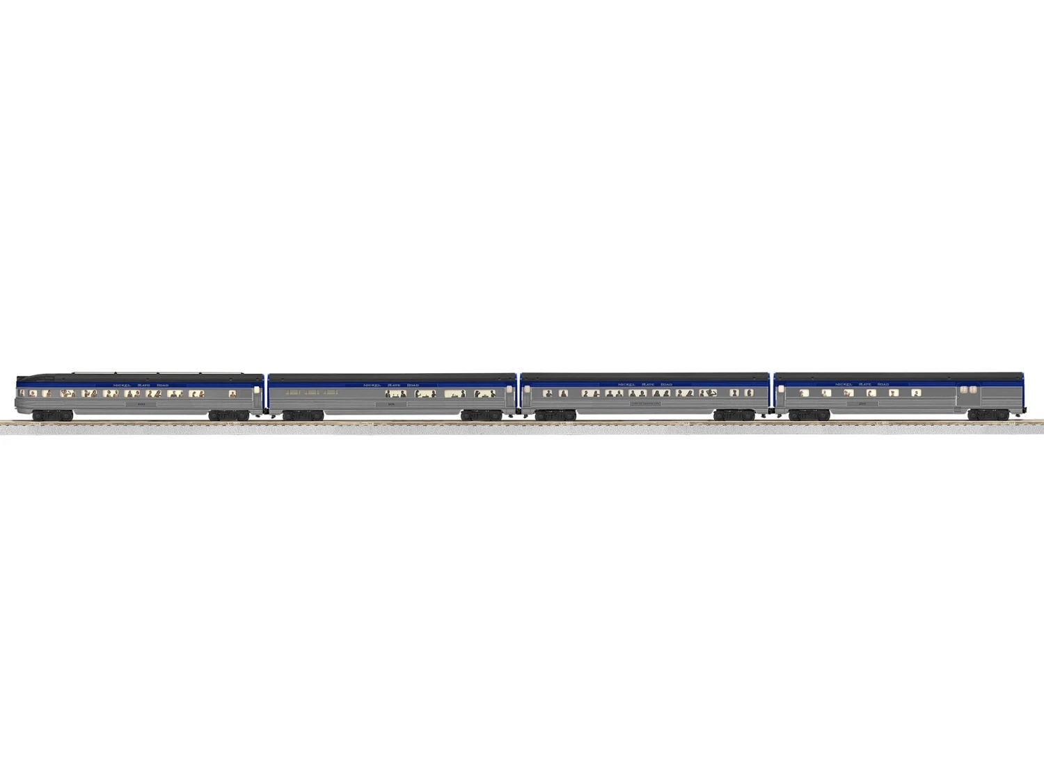 Nickel Plate Road Streamlined Passenger Car 4-Pack 4 Nickel Plate Road Streamlined Passenger Car 4-Pack - Image 2