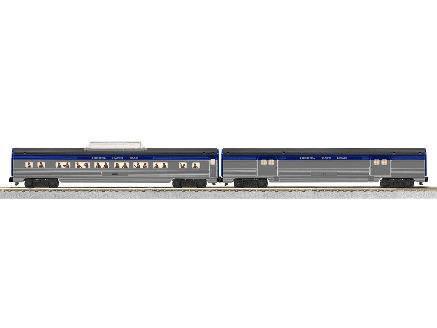 Nickel Plate Road Streamlied Passenger Car 2-Pack 3 Nickel Plate Road Streamlied Passenger Car 2-Pack