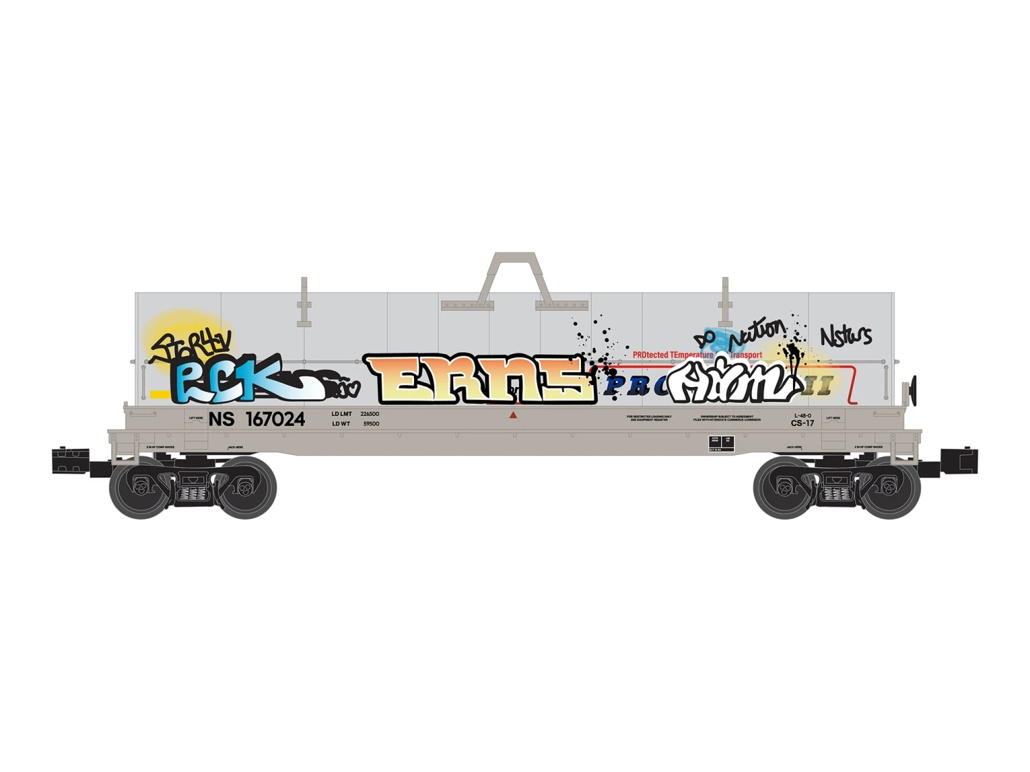 NS Coil Car #167024 W/Graffiti 4 NS Coil Car #167024 W/Graffiti - Image 2