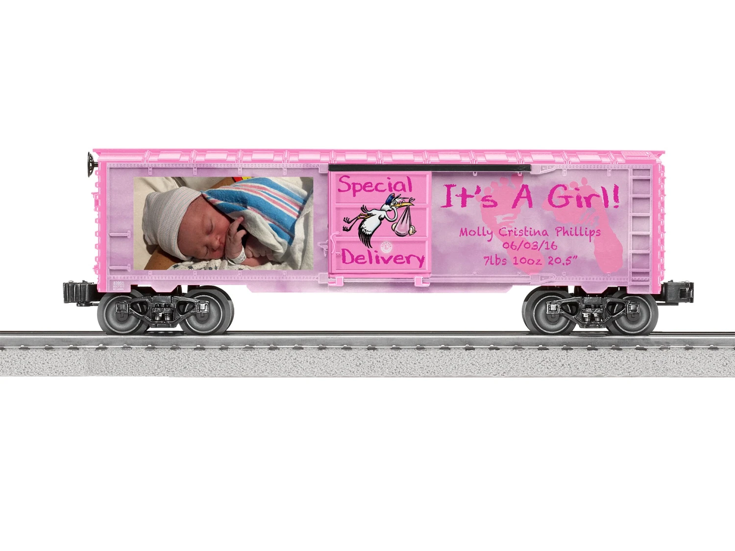 It's A Girl Personalized Photo Boxcar 4 It's A Girl Personalized Photo Boxcar - Image 2